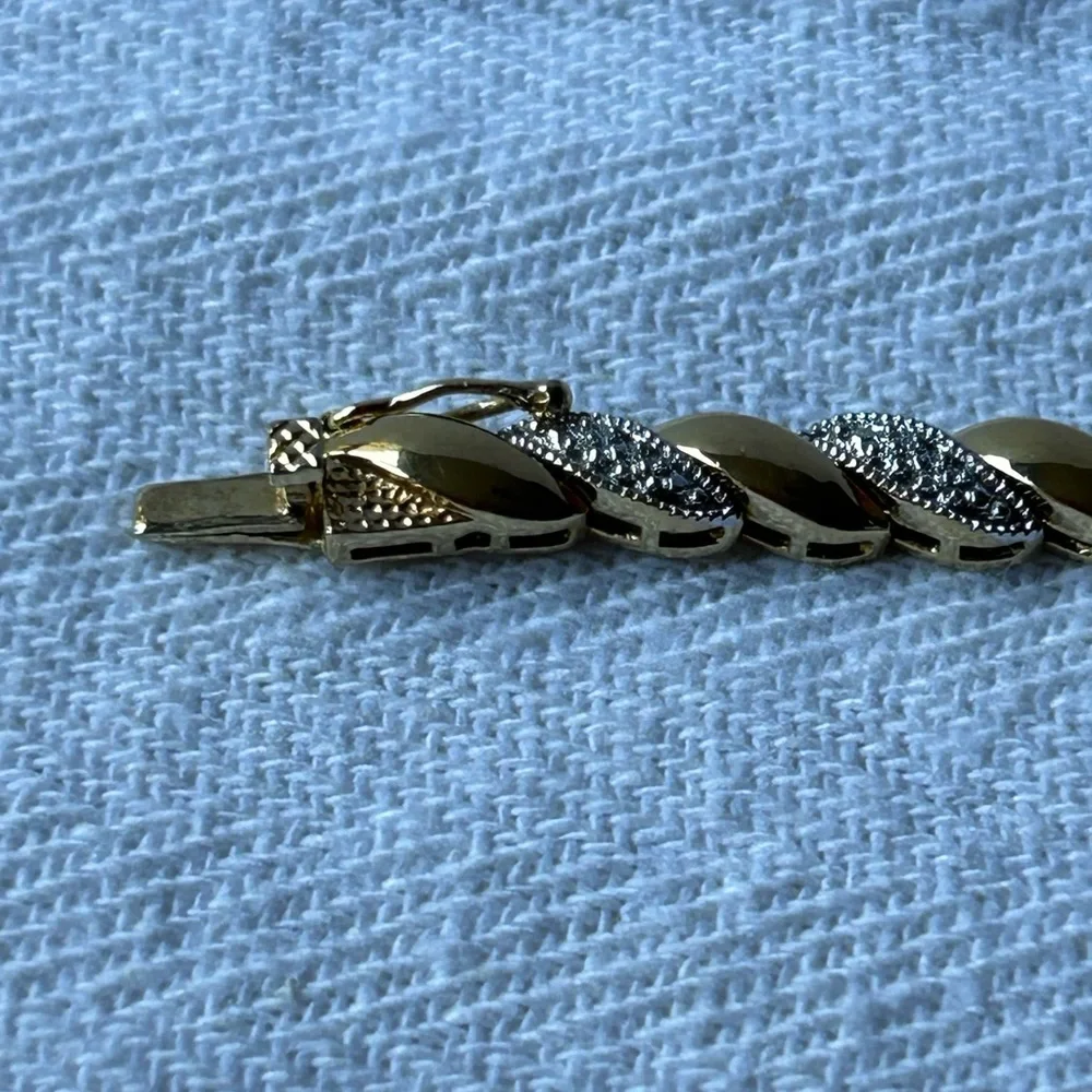 Sterling Silver Gold Tennis Bracelet - Picture 2 of 5